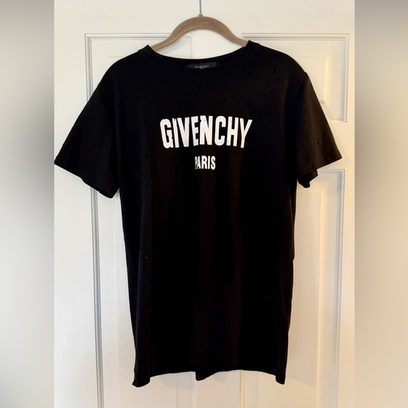 Givenchy Tops - Givenchy Paris Distressed Black Short Sleeve Tee, Large